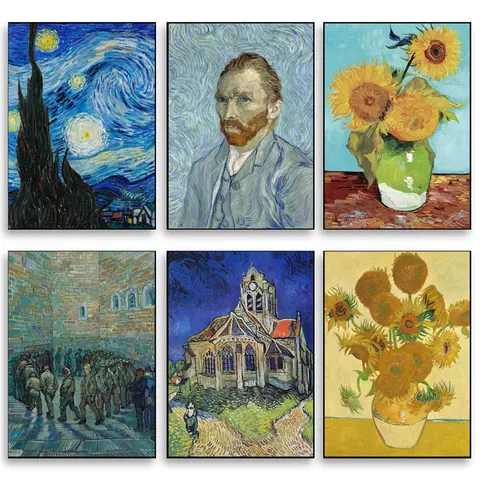 Star Night of The World Famous Painter Van Gogh Posters and Prints Retro Art Canvas Painting Wall Art Picture Home Decoration