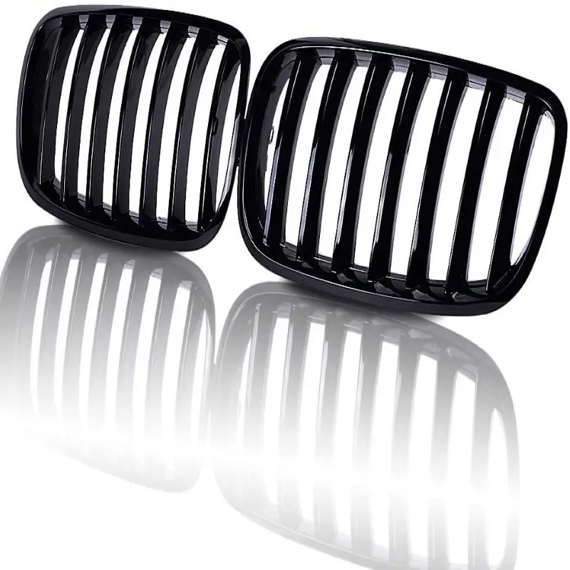 Auto-Frontstoßstangengrill, glänzend schwarz, links und rechts, Nieren-Renngrill für BMW X5 E70 X6 E71 2007–2014 # 51137307599 51137307600 – Detail 5