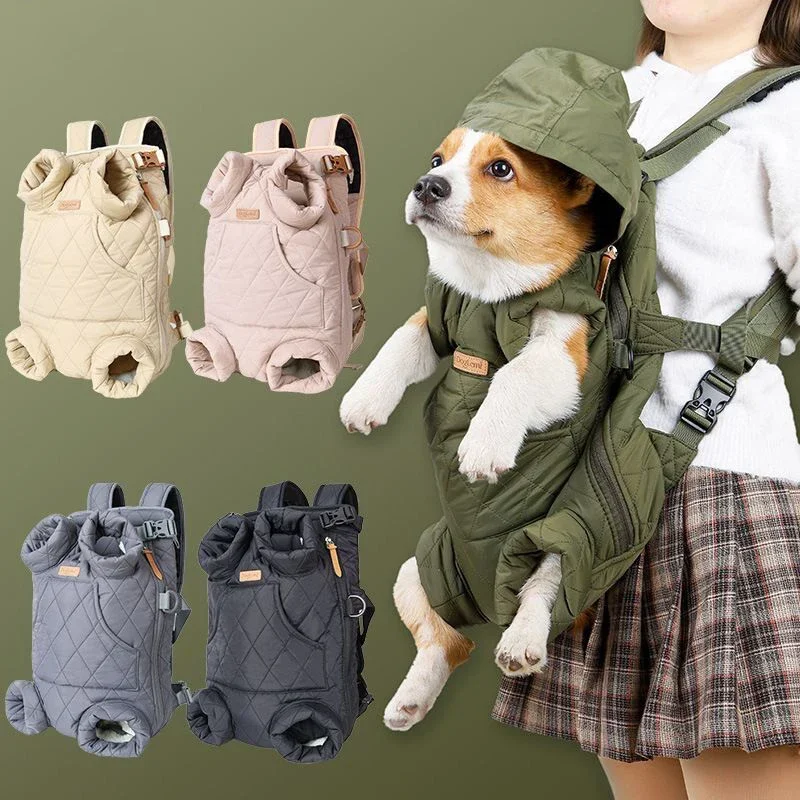 Pet Backpack Carrier Dog Cat Puppy Kitty Winter Warm Carrier Bag Travel Adjustable for Small Medium Pets Outdoor