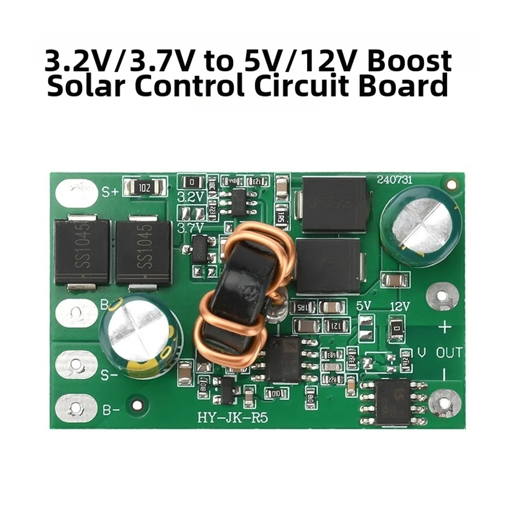 1.5A Solar Controller Module 3.2V 3.7V To 5V 12V Boost Converter Circuit Board For Photovoltaic Panel Power Supply System
