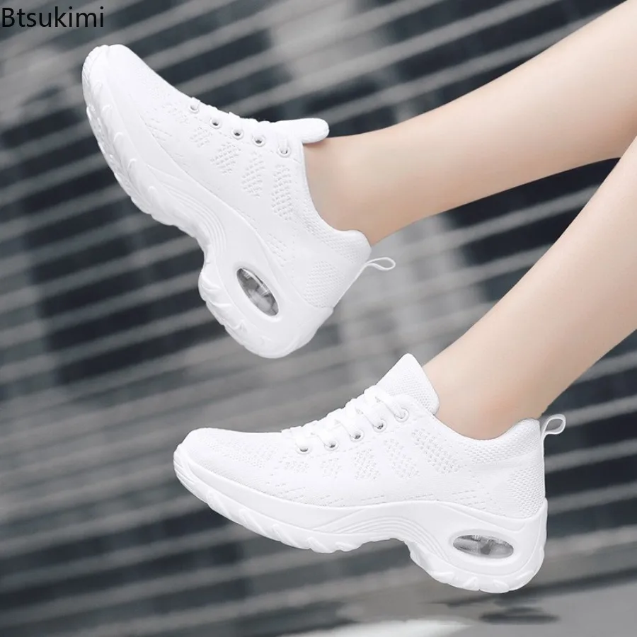 Women Square Dance Shoes Fashion Casual Sneakers Shoes New Summer Cushion Female Shoe Platform Mesh Heightening Vulcanized Shoe