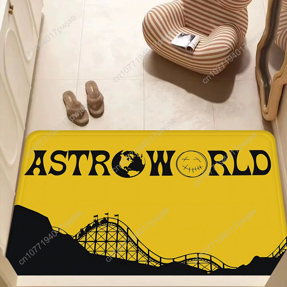 Travis Scott Astroworld Room Mats Anti-slip Absorb Water Long Strip Cushion Bedroon Mat Welcome Doormat