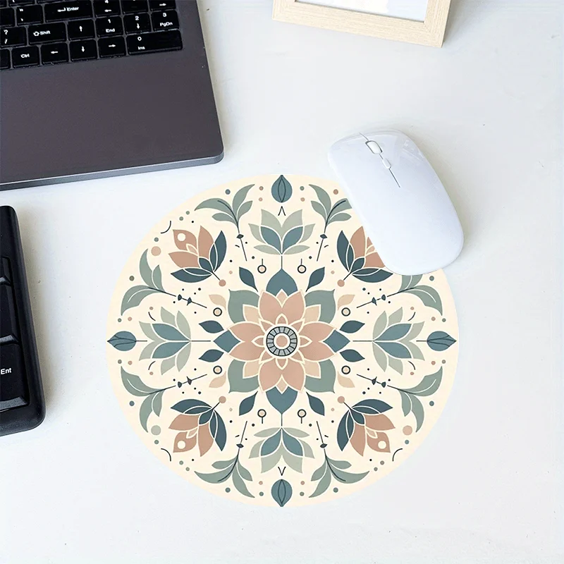 

Boho Mandala Mouse Pad Round Floral Desk Mat Keyboard Cover Office Home Computer Mousepad Office Decor Office Desk Accessory