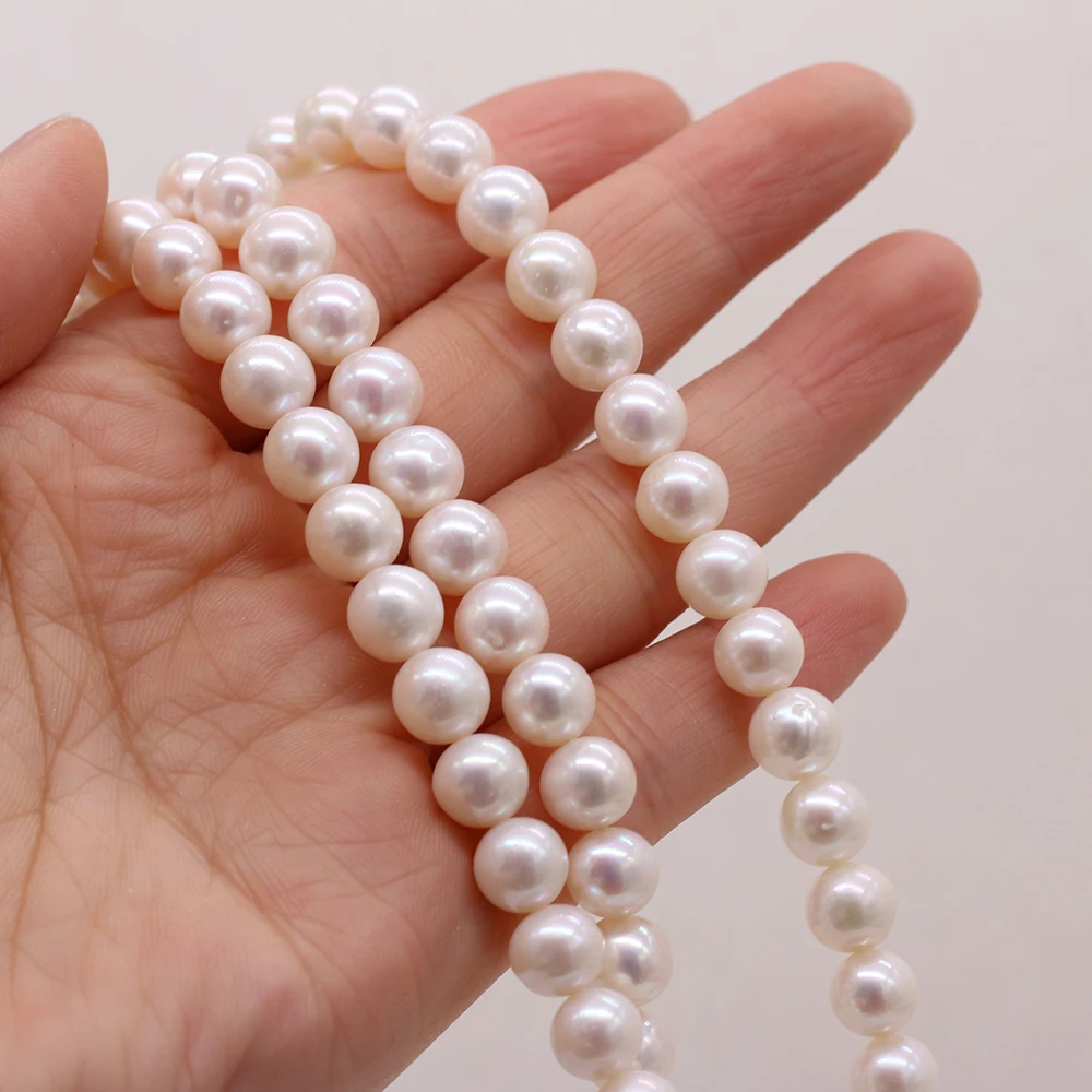 High Quality AAAAA White Natural Freshwater Beads Round Pearl for DIY Bracelet Earrings Necklace Jewelry Making Garment Gift