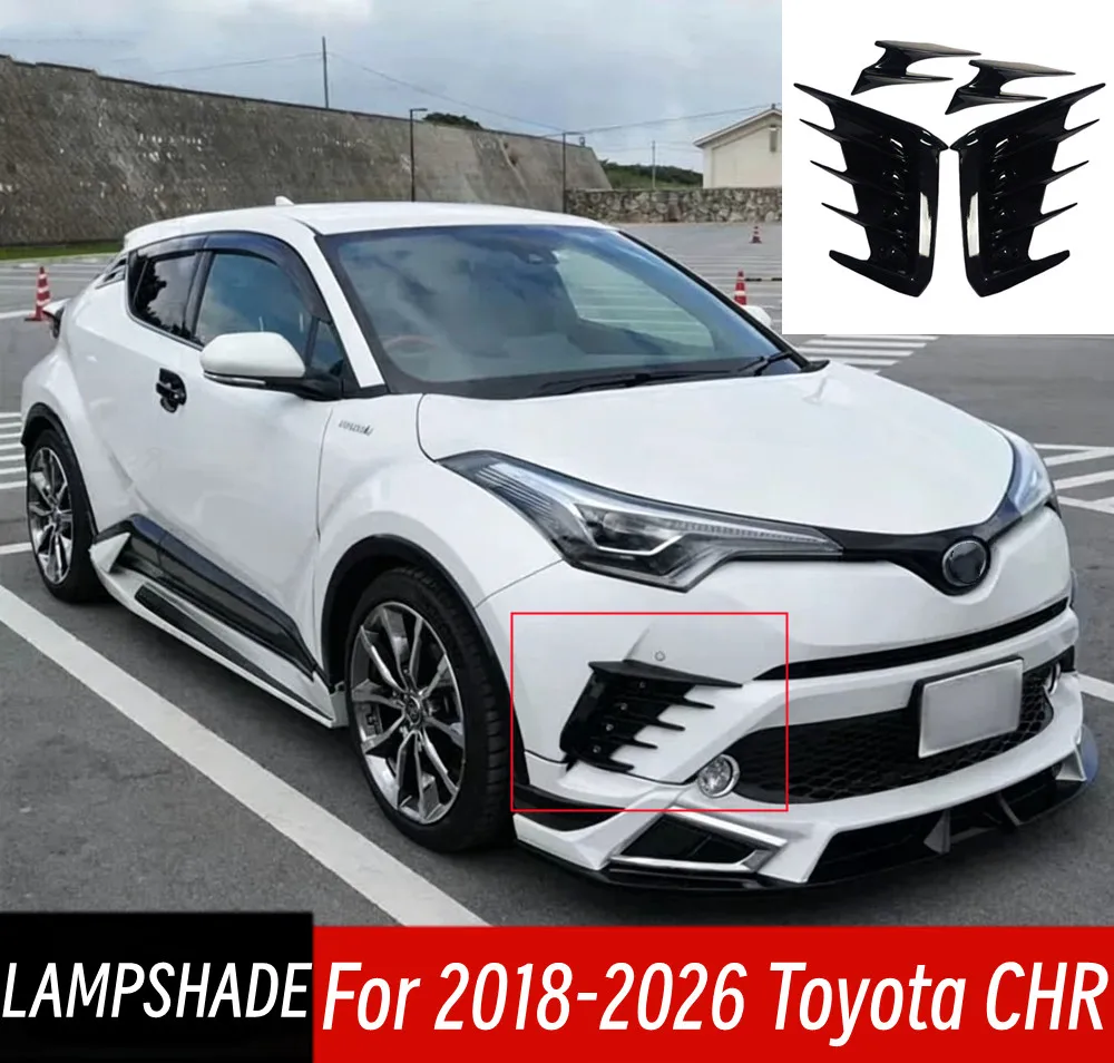 

4Pcs For 2018-2026 Toyota CHR Lampshade Front After Fog Light Frame Lamp Ring Cover Trim Car Protection Guard Accessories Part