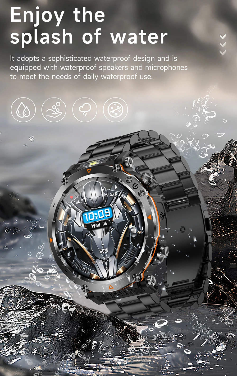 MEVADEN 1,7" großer Bildschirm Outdoor-Sportkompass Smart Watch Bluetooth Anruf Taschenlampe 600mAh Gesundheitsmonitor Smartwatch MD57 – Detail 17