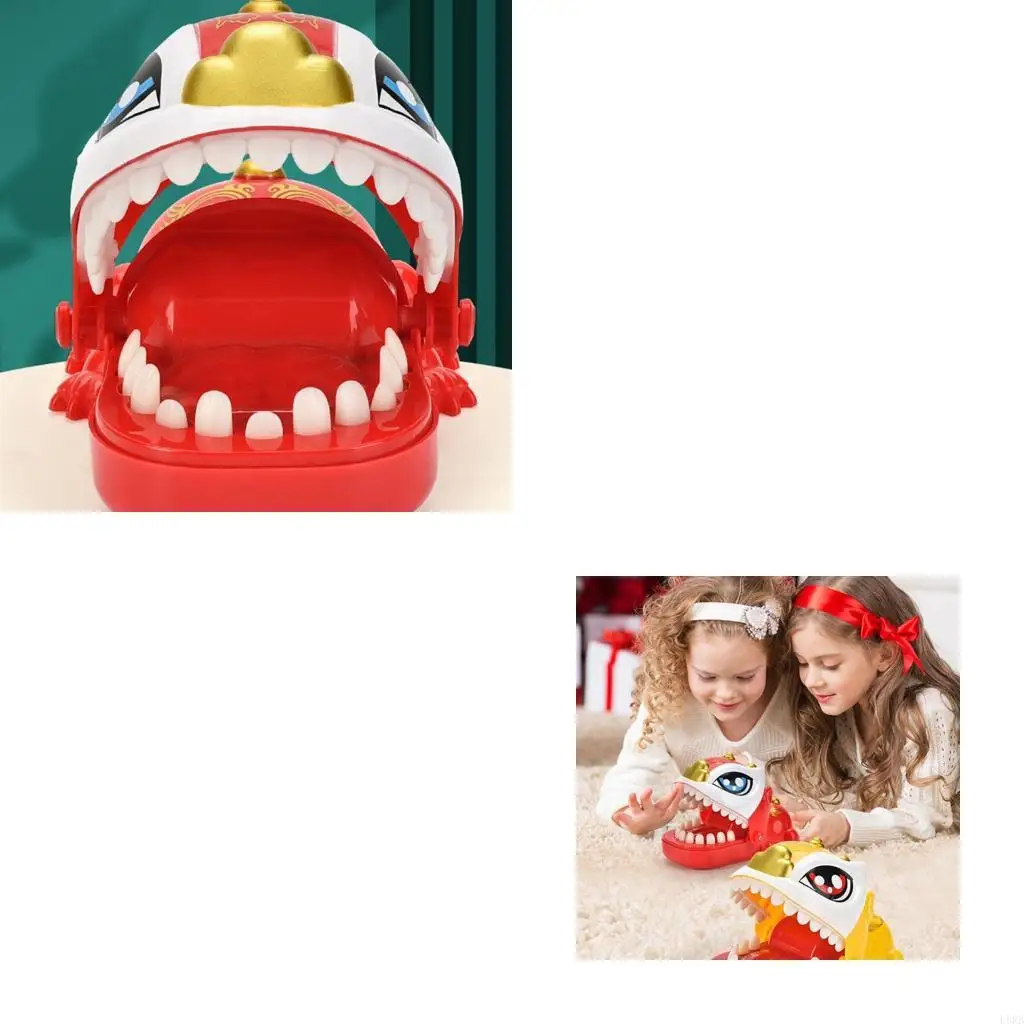 Festive Red Lions Jaw Snapping Gag Gift Safe Soft Plastic Design Cultural Party Surprise L8RB