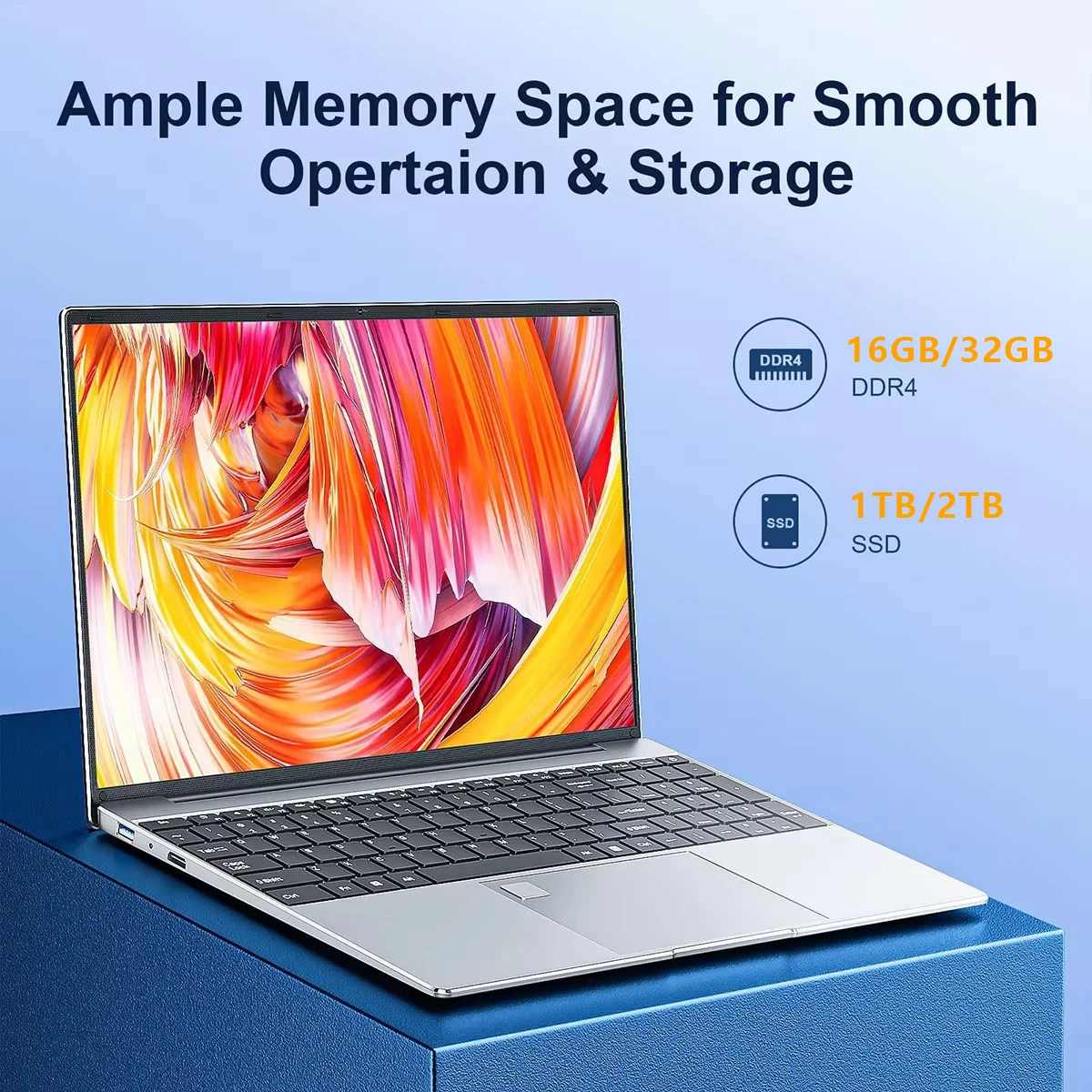 2025 جديد 15.6 "كمبيوتر محمول خفيف الوزن N95 32GB + 2048GB FHD IPS عرض 7500mAh بطارية لوحة المفاتيح الخلفية بصمة فتح