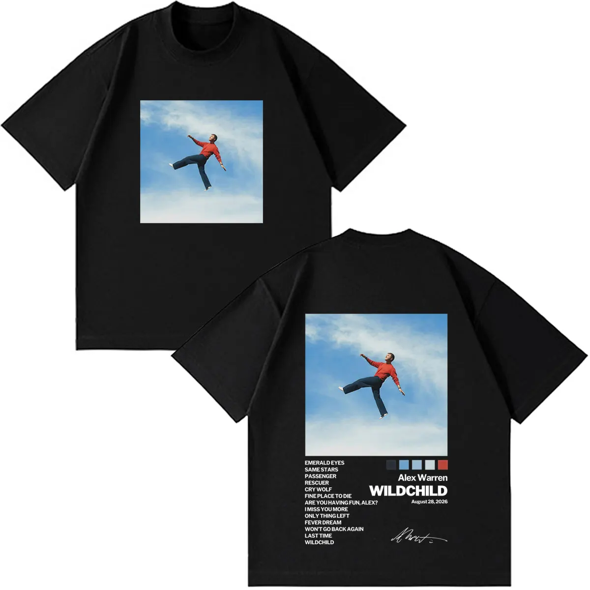 Alex Warren New Album Wild Child 2026 Tour Merch Tshirt Men Women Fashion Hip-hop T-shirt Summer Loose Casual Cotton T-shirts