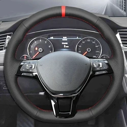 Non-slip Car Steering Wheel Cover Black Artificial Leather For Volkswagen VW Golf 7 Mk7 New Polo Jetta Passat B8 Tiguan Sharan