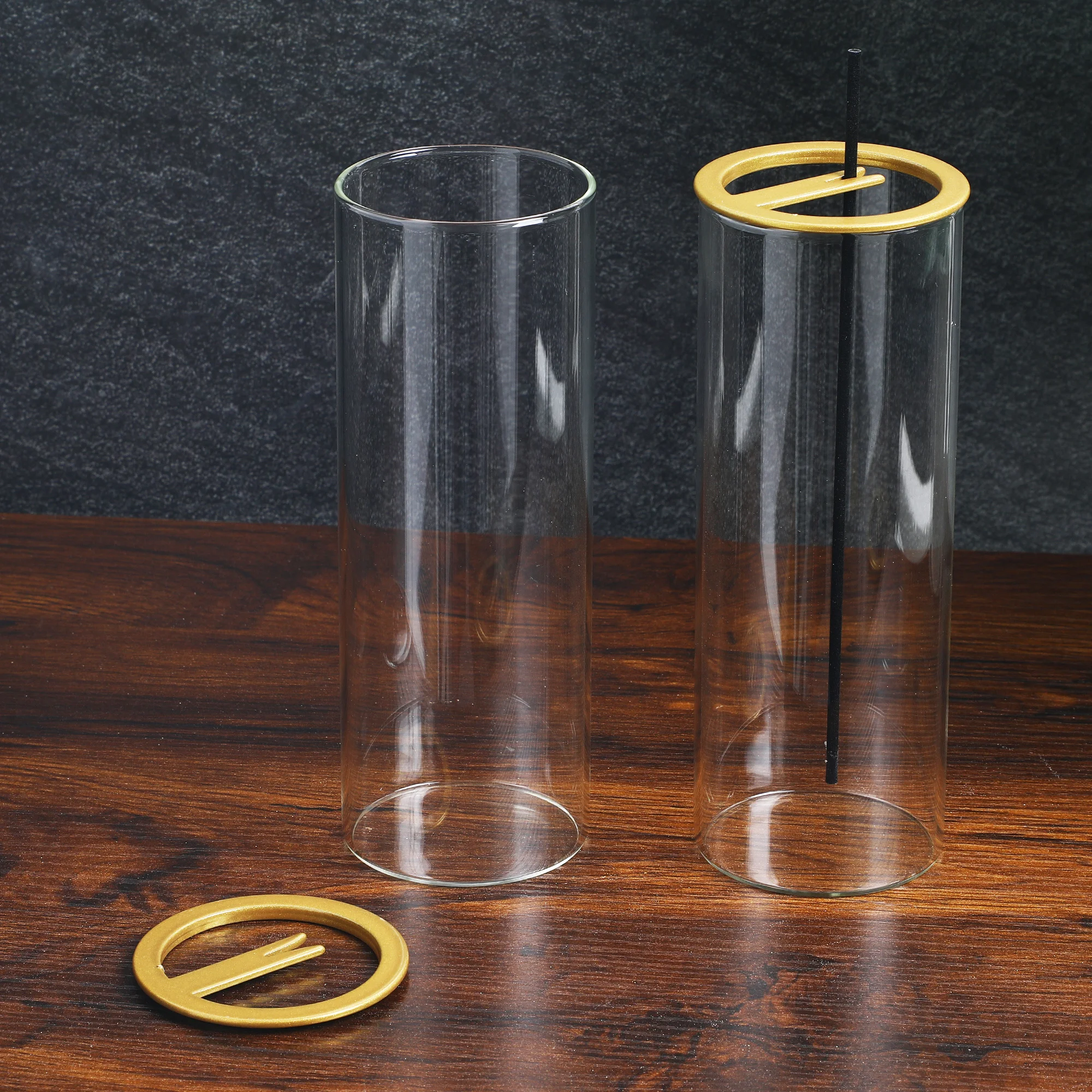 

2Pcs Incense Stick Holder Glass Incense Burner Elegant Cylinder Design Multi-Functional Use for Home Spa Decor