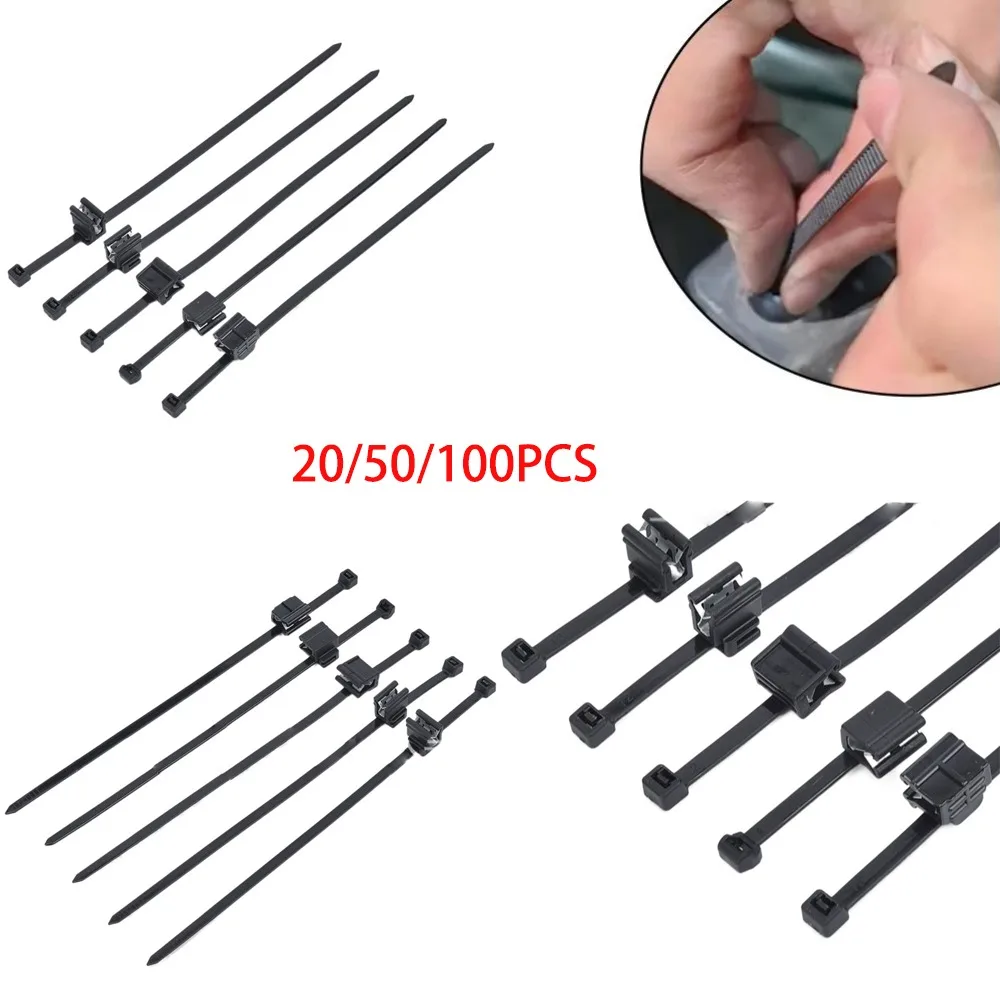 20/50/100Pcs Nylon Cable Tie Buckle Practical Universal Heavy Duty Nylon Zip Ties Reusable 150*3.6mm Tie Holder Car Daily Repair