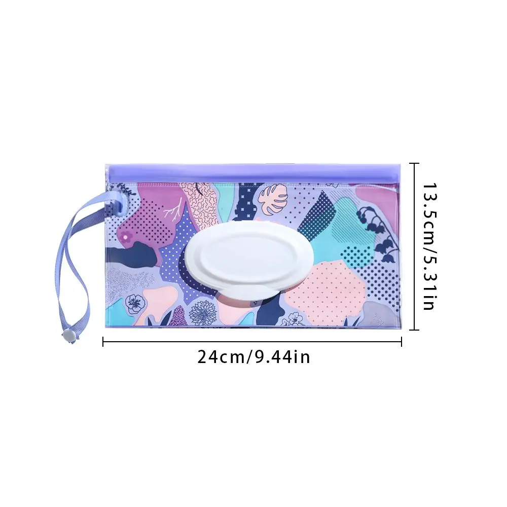 Baby Wet Wipe Pouch Wipes Holder Case Flip Cover Snap-Strap Reusable Refillable Wet Wipe Bag Outdoor Useful Tissue Box