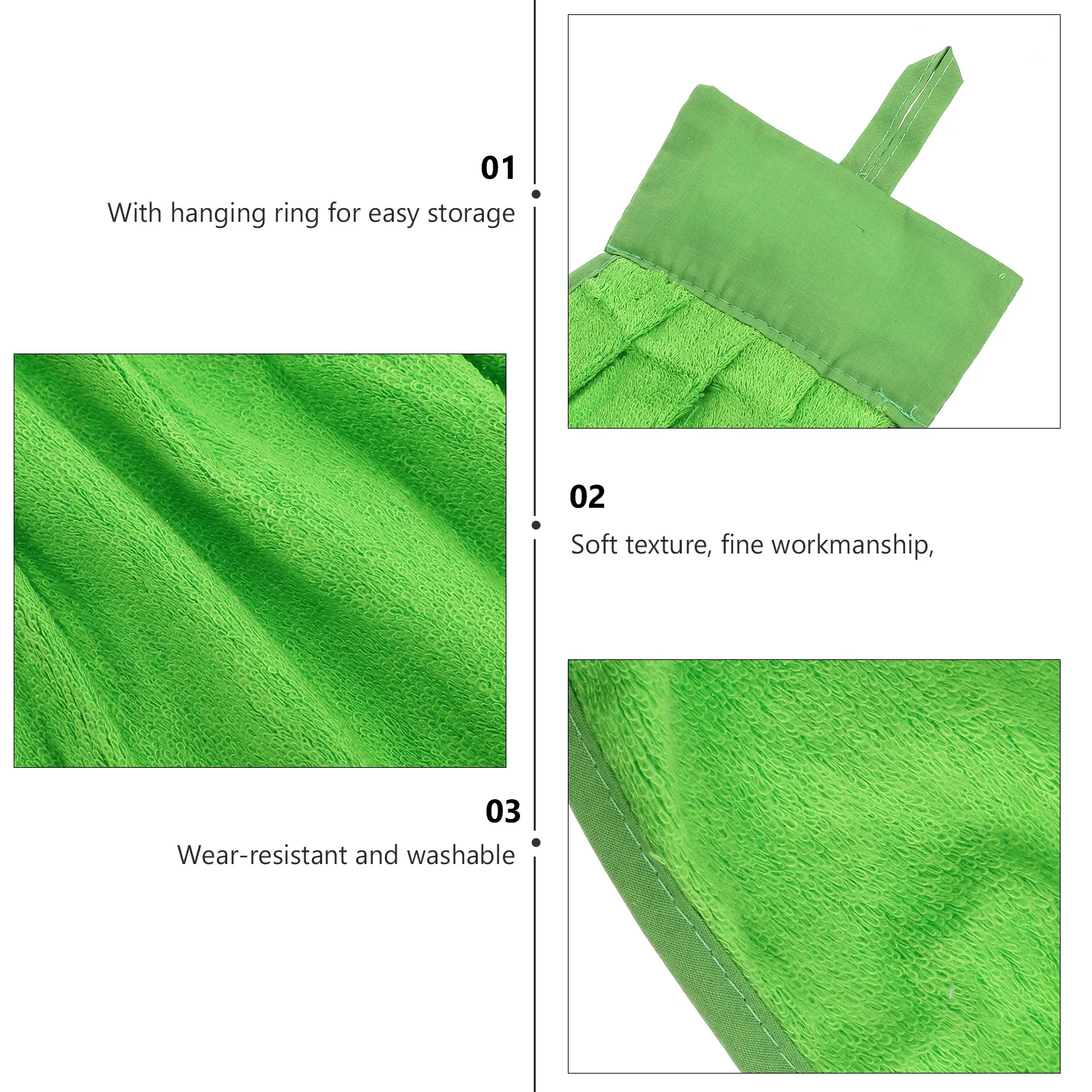 

2pcs Absorbent Towels Quick-Drying Kitchen Bathroom Hanging Hand Towel Washable Soft Water Absorption Rag For Car Table Dish