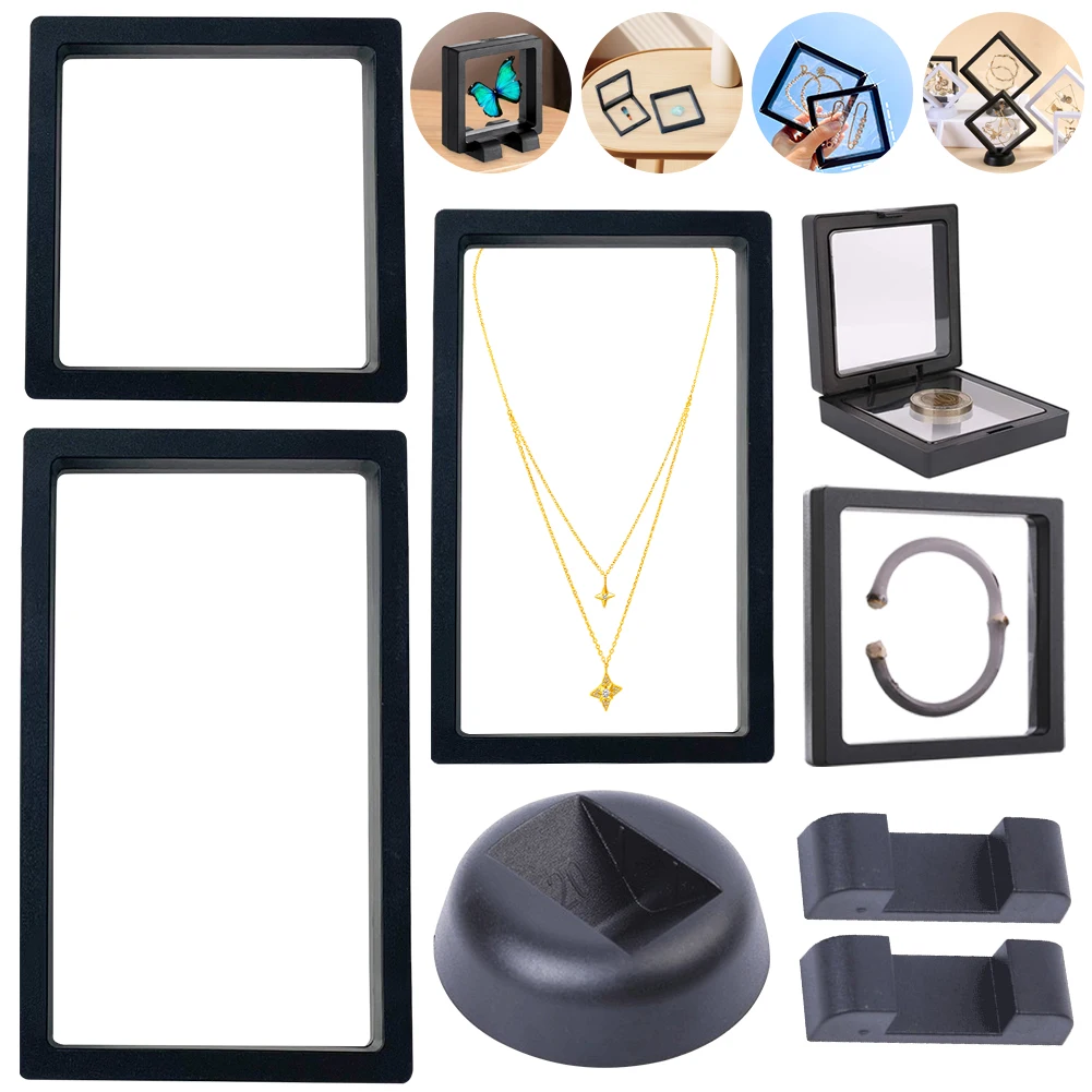 

3D Floating Frame Display Holder Acrylic Jewellery Stone Presentation Case Creative for Antique Challenge Coins Medals Jewelry