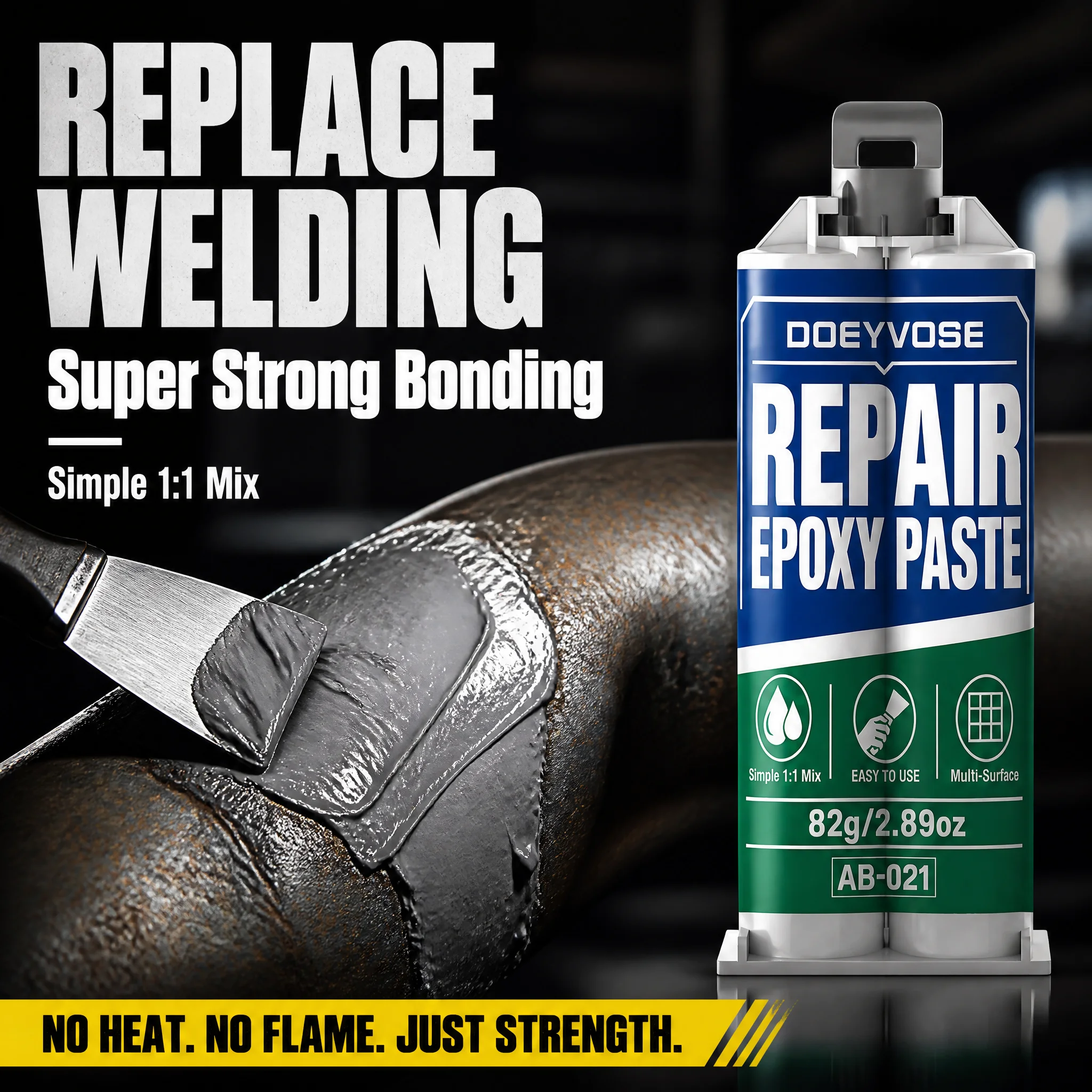 AB Metal Repair Paste 82g Industrial Cold Weld Filler for Cast Iron Crack Repair Metal Bonding Agent