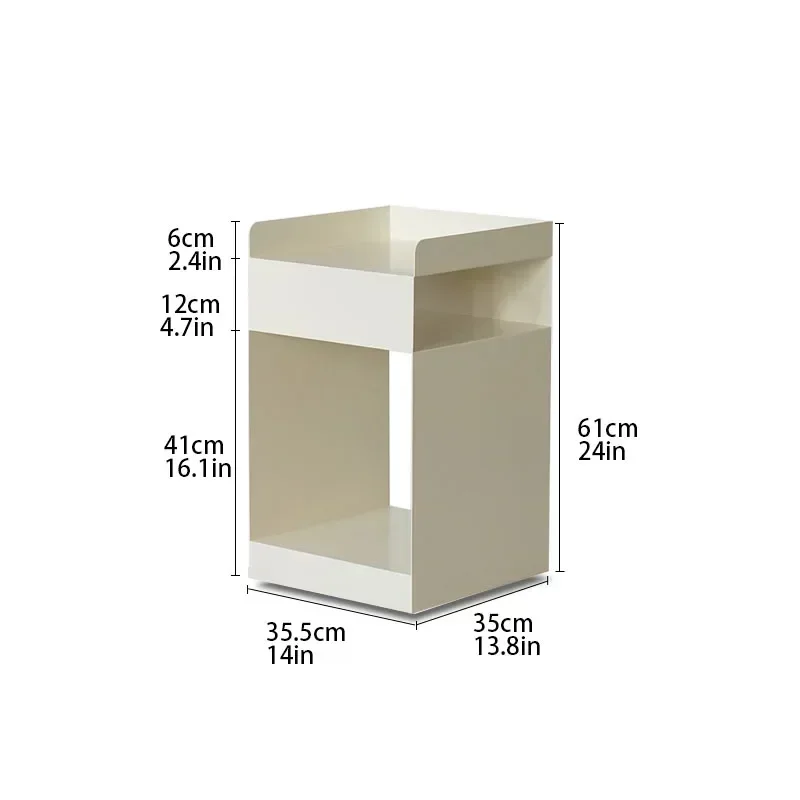 Removable Bedside Cabinet With Metal Iron Frame, Modern Simple Storage Locker For Desk Bureau And Sofa Sideboard