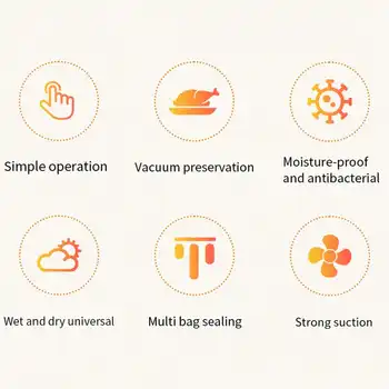 自動真空封口機,適用於食品儲存,緊湊型家用密封系統,配有30個真空袋,可延長食物保鮮時間。 8 最佳銷售 真空食品封口機 - №5