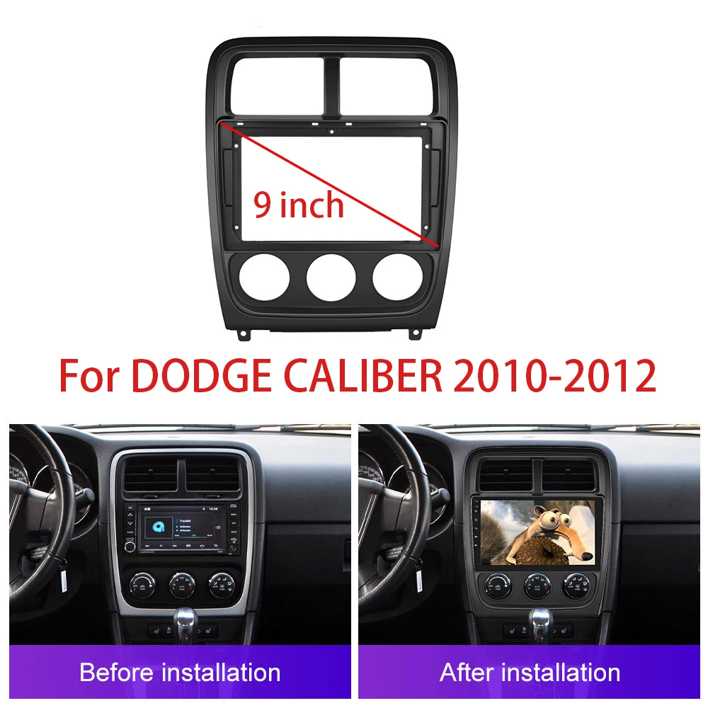 Apply 9 Inch For DODGE CALIBER 2010-2012 2 Din Head Unit Car Radio Stereo GPS MP5 Navigation Android Player Fascia Dash Frame