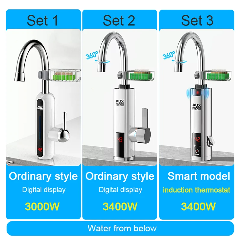 Imagem -02 - Aquecedor Elétrico de Torneira de Cozinha Aquecimento Instantâneo Aquecedores Instantâneos 220v 3400w 3000w