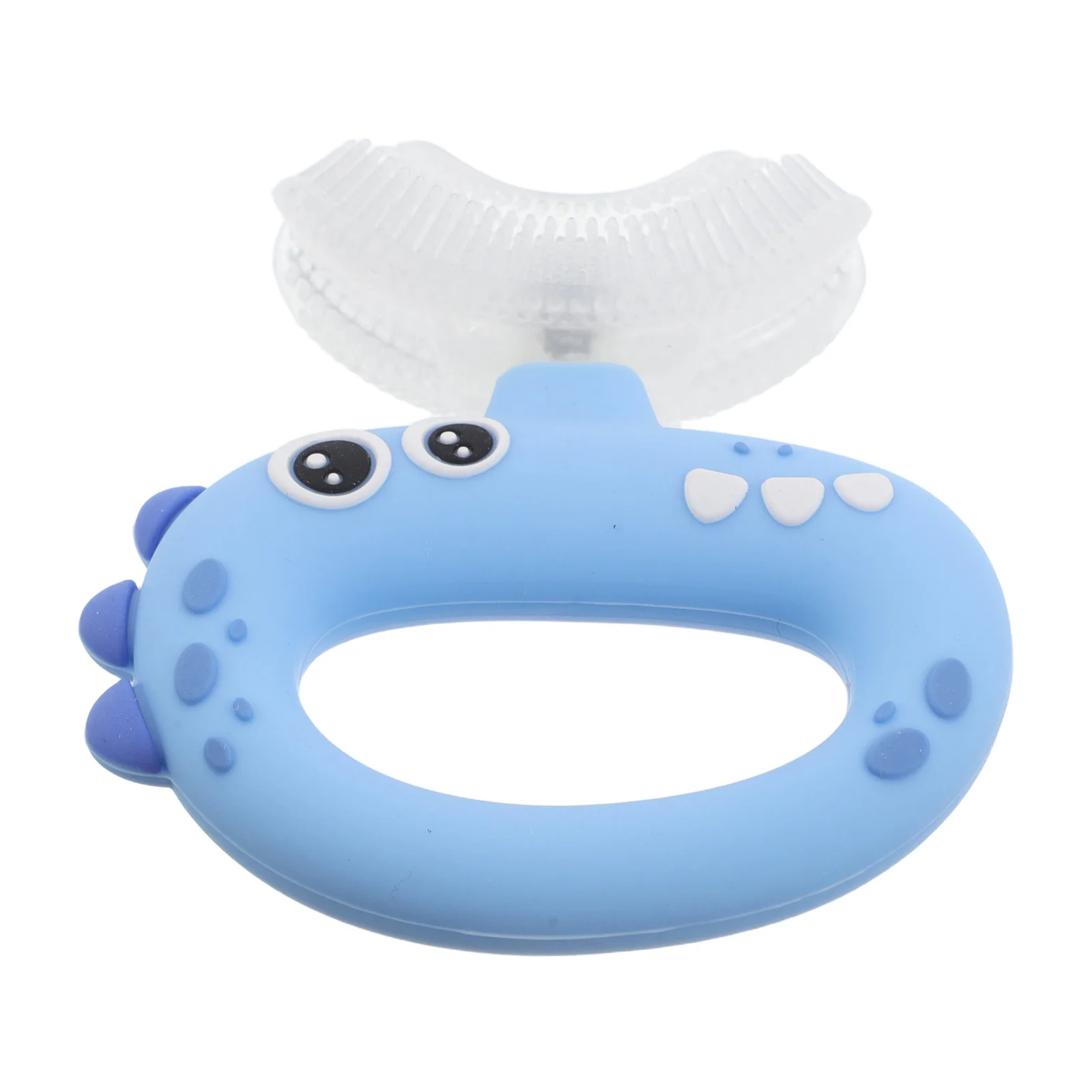 

U-Shaped Mouthpiece Toothbrush For 0-3 Years Silicone Dinosaur Design Manual Training Brush Gum Care