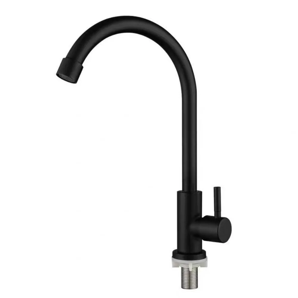 Universal Plastic Kitchen Faucet Black Rotating Single Cold Water Taps Single Handle Flexible Water Tap Nozzle Tap Sink
