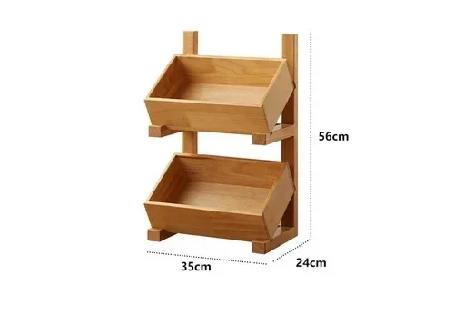 Solid wood shelves, multi-compartment storage, living room sundries, display shelves, dining room, kitchen, vegetables, wood