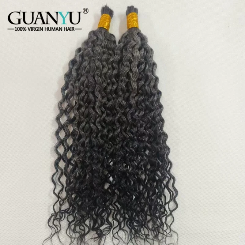 

Черный и серый цвет, мелированные волосы, объемное микроплетение волос, плетение волнистых пучков человеческих волос, 1 шт.