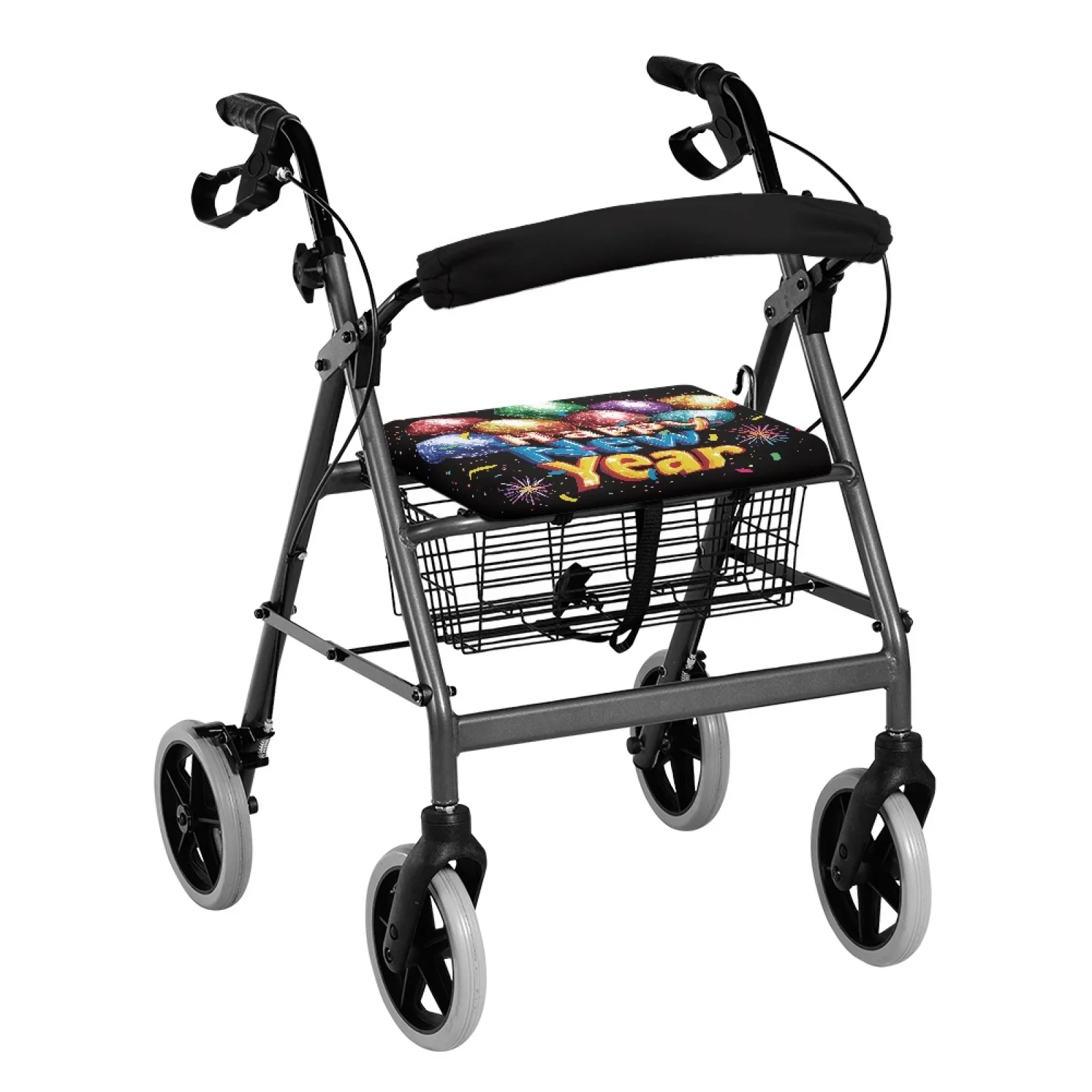 Coloranimal Festive Balloon Pattern 2 Pcs Rollator Decorations Polyester Walker Seat Cushion for Senior