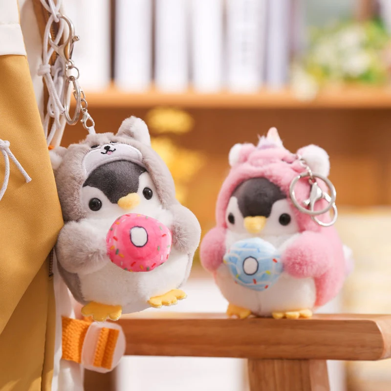 Cute Penguin Doll Keys Keychain Girls Cartoon Car Keyring Kawaii Women Bag Accessories Creative Cartoon Plush Doll Keychain