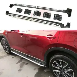 FTAPACCE 2PCS Running Boards Side Steps Nerf Bars Side Pedals Aluminum Protector Fits for Mazda CX5 CX-5 2017-2023