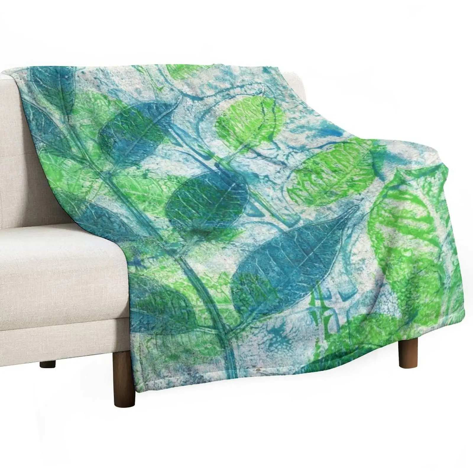 

From the Garden - Greens Throw Blanket Sofa Quilt Summer Hairys Flannels Blankets