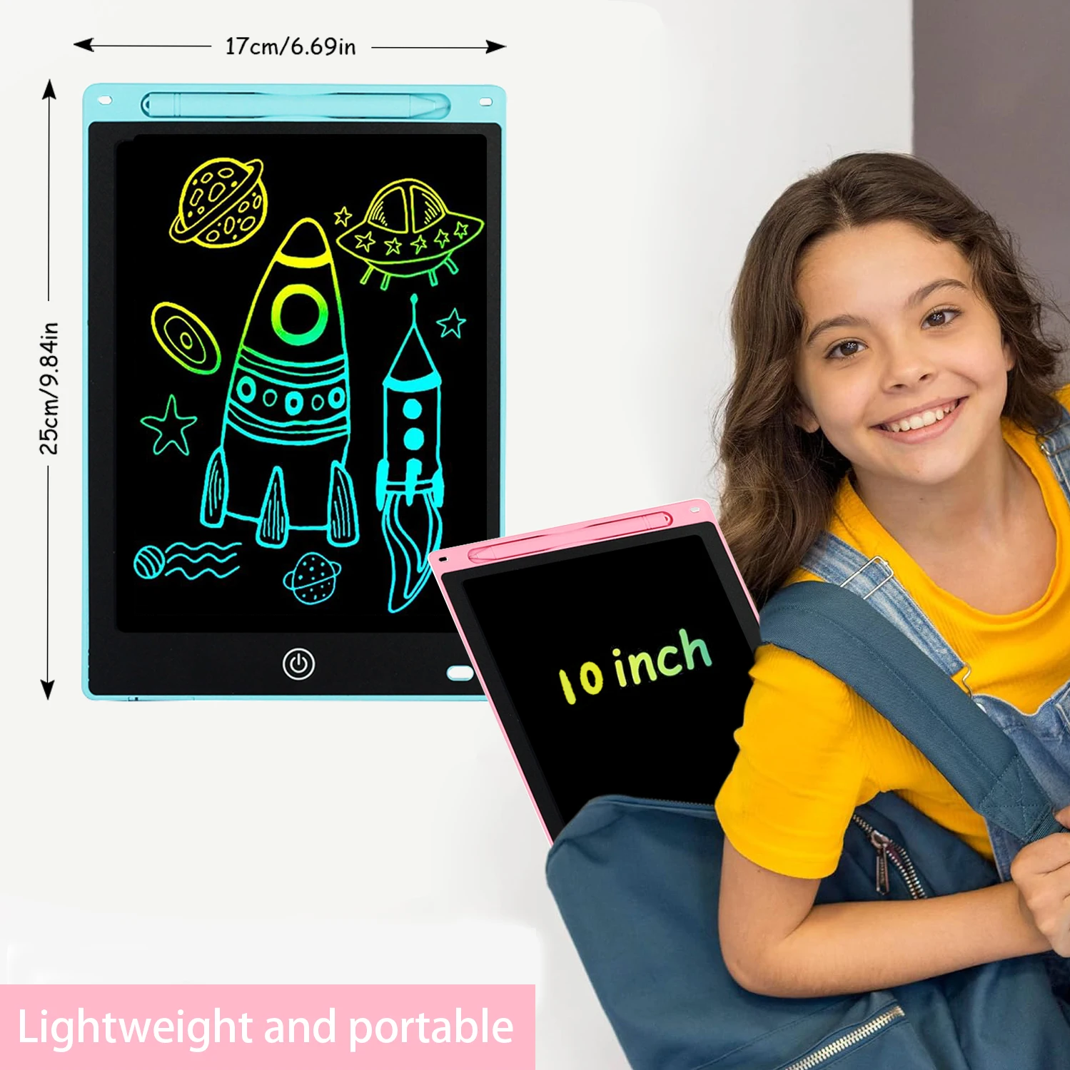 10-дюймовая цветная ЖК-доска для письма с ручкой, доска для граффити, планшет для рисования, стираемая, многоразовая детская электронная доска для рисования, игрушки