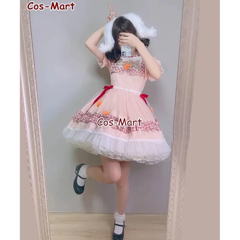 Cos-Mart Game Touhou Project Tewi Inaba Cosplay Costume Fashion Gorgeous Pink Formal Dress Activity Party Role Play Clothing