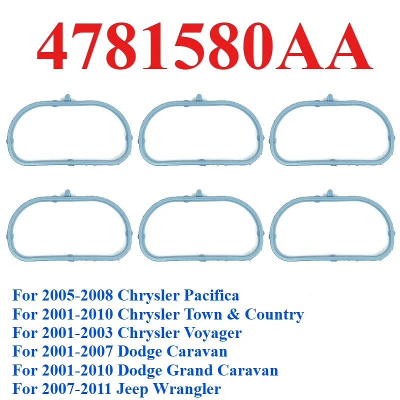 

6Pcs 4781580AA Engine Intake Manifold Gasket For CHRYSLER PACIFICA TOWN COUNTRY VOYAGER DODGE CARAVAN GRAND CARAVAN JEEP