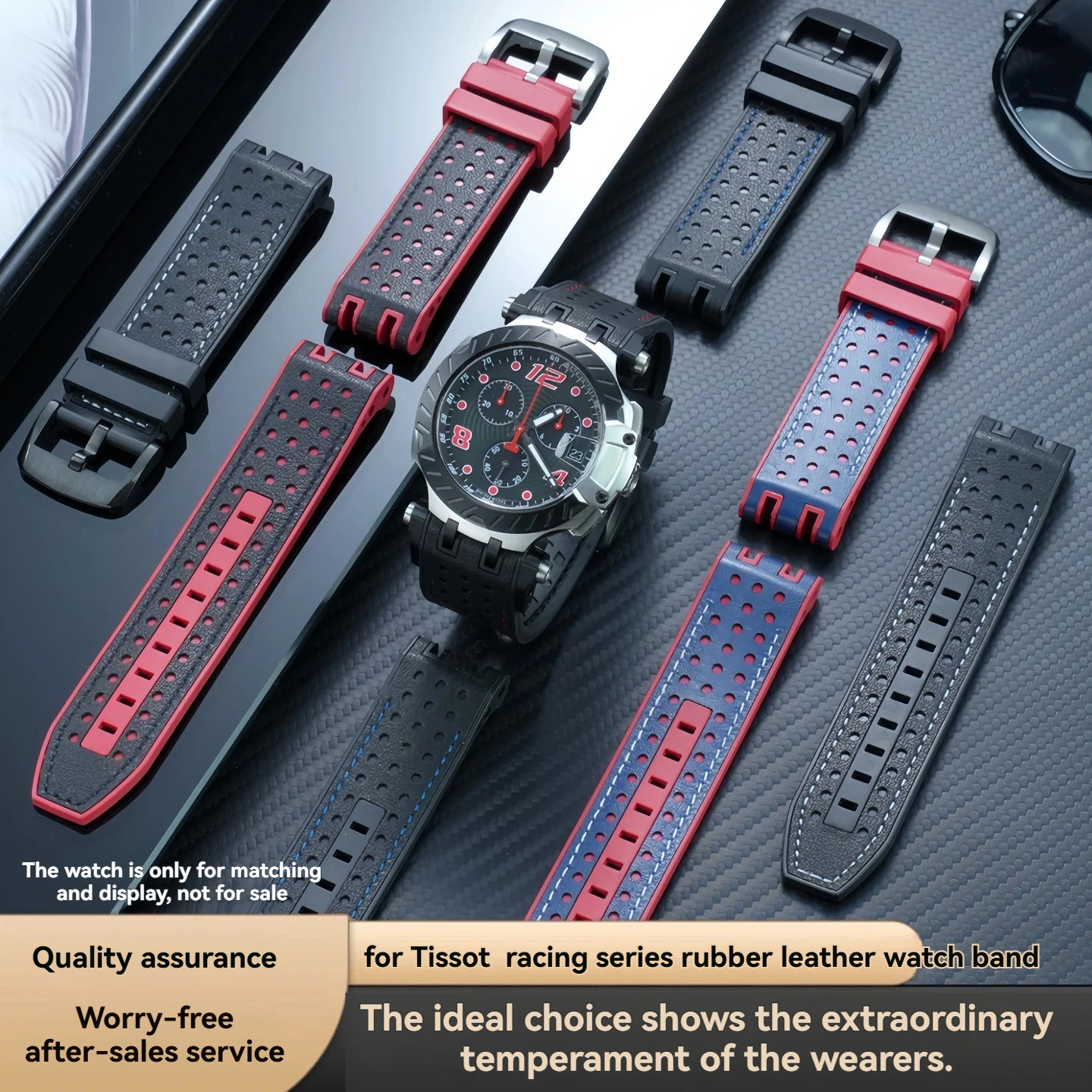 

Ремешок для часов Tissot 1853 MotoGP Racing Series T115.417A/T115.427A из натуральной кожи и резины, мужской мягкий резиновый ремешок, аксессуары.