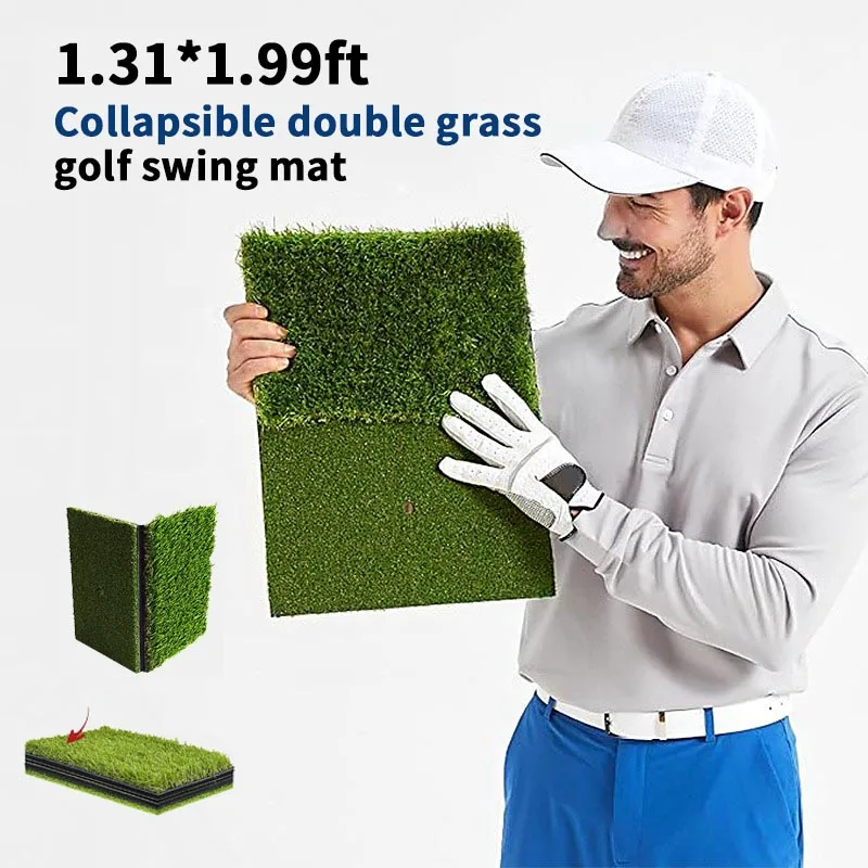 

Складной сверхмощный коврик для ударов по гольфу, тренировочный коврик с резиновой подложкой из ЭВА 10 мм, большой размер для качелей в помещении и на открытом воздухе