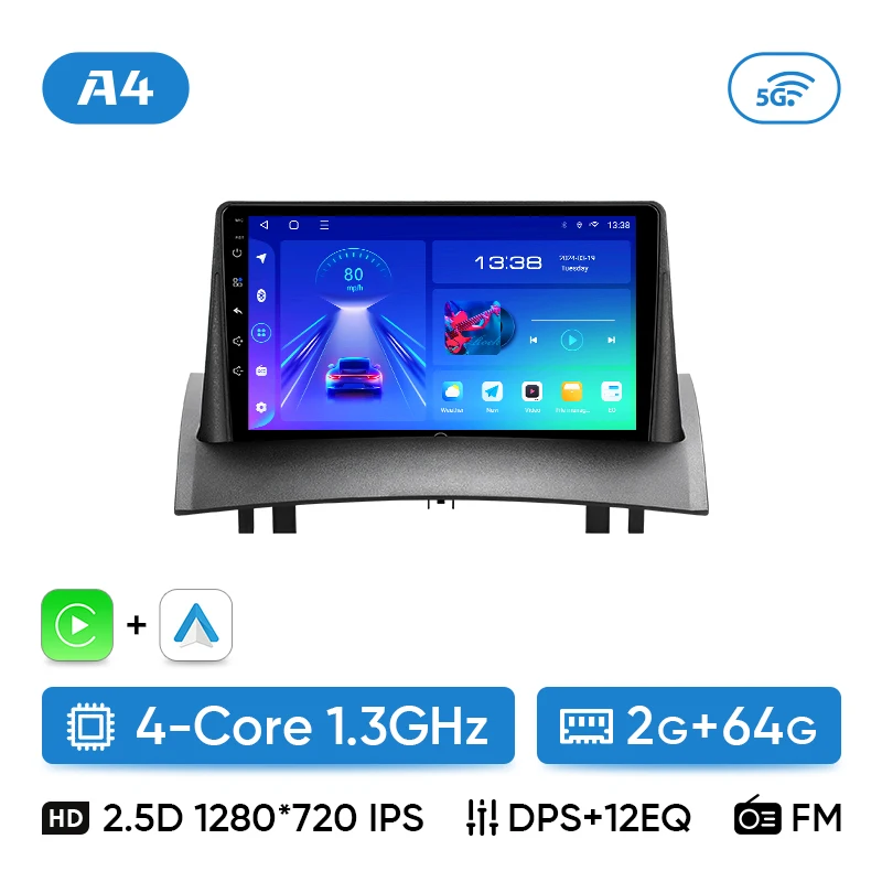Ainavi Autoradio Voor Renault Megane 2 2002 2003 2005 2006 2007 2008 2009 Draadloze Carplay Android Auto Multimedia Speler 2 Din
