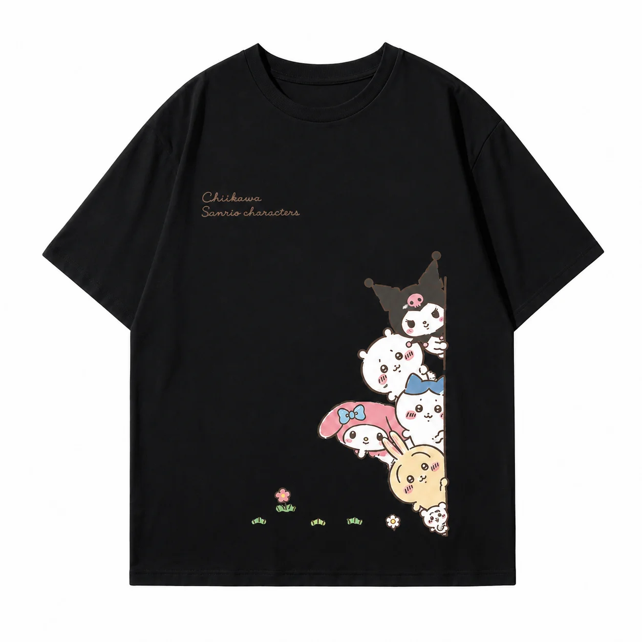 Kawaii Chiikawa Kurimanju Oversize Heavyweight T-Shirt Unisex Lustiges Größentabelle-Cartoon-Loose-Streetwear-Top – Detail 5