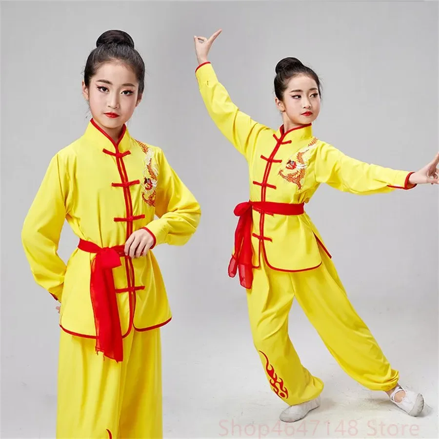 

2025halloween Costume de Wushu traditionnel chinois pour enfants,ensembles de vêtements pour enfants,KungFu imbibé, chapelle Tai