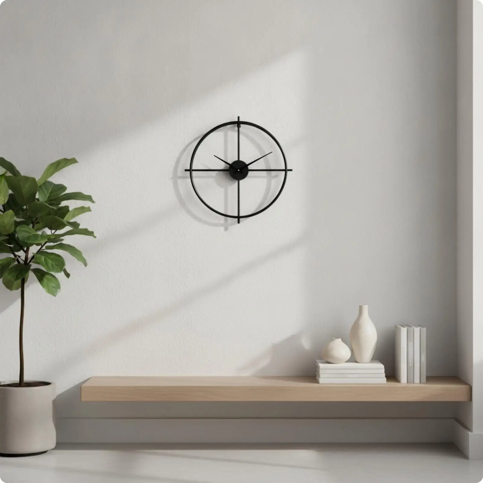 Iron Silent Wall Clock Sleek Minimalist Design for Living Room Wall Art Decor