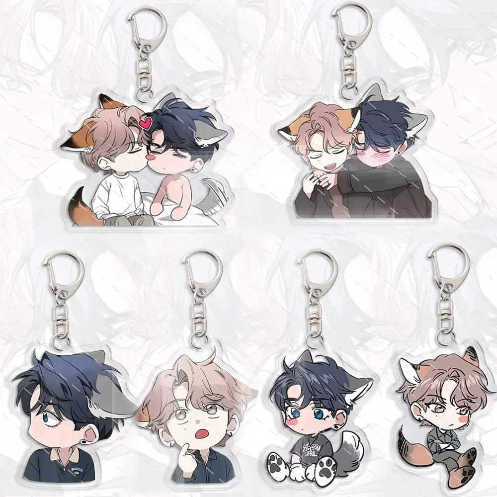 Korean BL Manwha Sketch Anime Keychain Women Lee Joobin Acrylic Key Chain Man Li Zhoubin Cui YijingKey Ring Bag Pendant Ornament