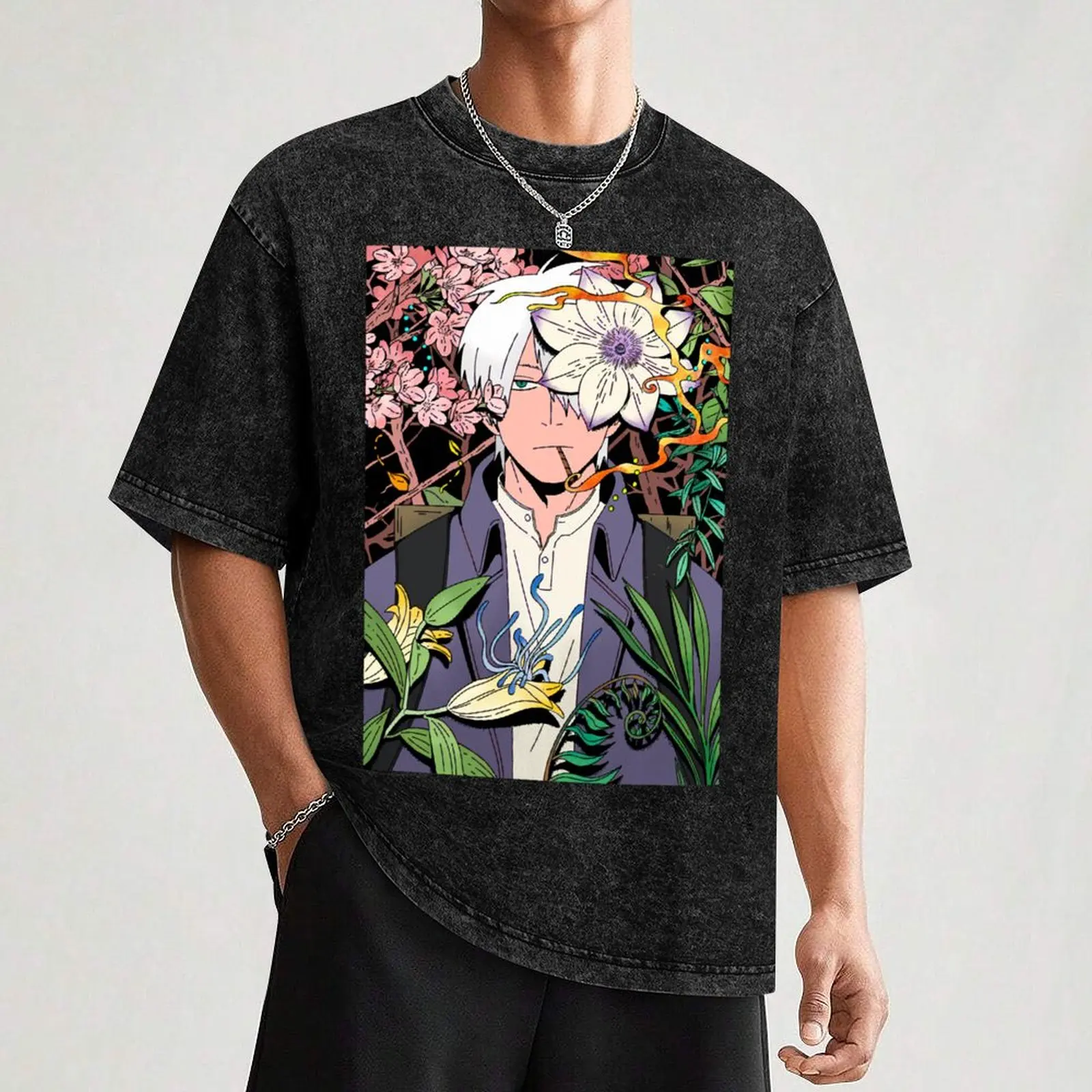 Music Retro Anime Tv Mushishi Series Cute Graphic Gift T-Shirt Standard Fit Solid Tee Shirt view 3
