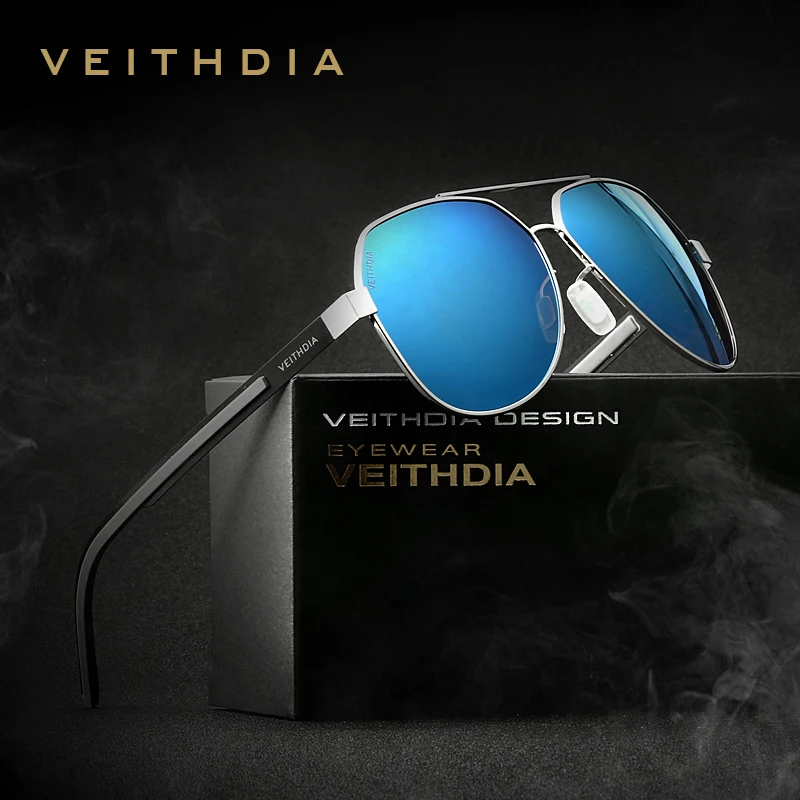 

Классические мужские очки VEITHDIA с поляризационным покрытием, зеркальные линзы, женские винтажные солнцезащитные очки, аксессуары для очков унисекс V35S56