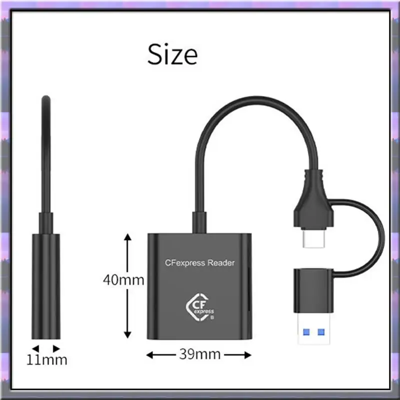 رائجة البيع 10Gbps Cfexpress نوع B قارئ بطاقات الكاتب USB3.2 Gen2 USB-C قارئ بطاقات Cfe لنظام أندرويد Win XP/Vista/7/8/8.1/10/11 OS