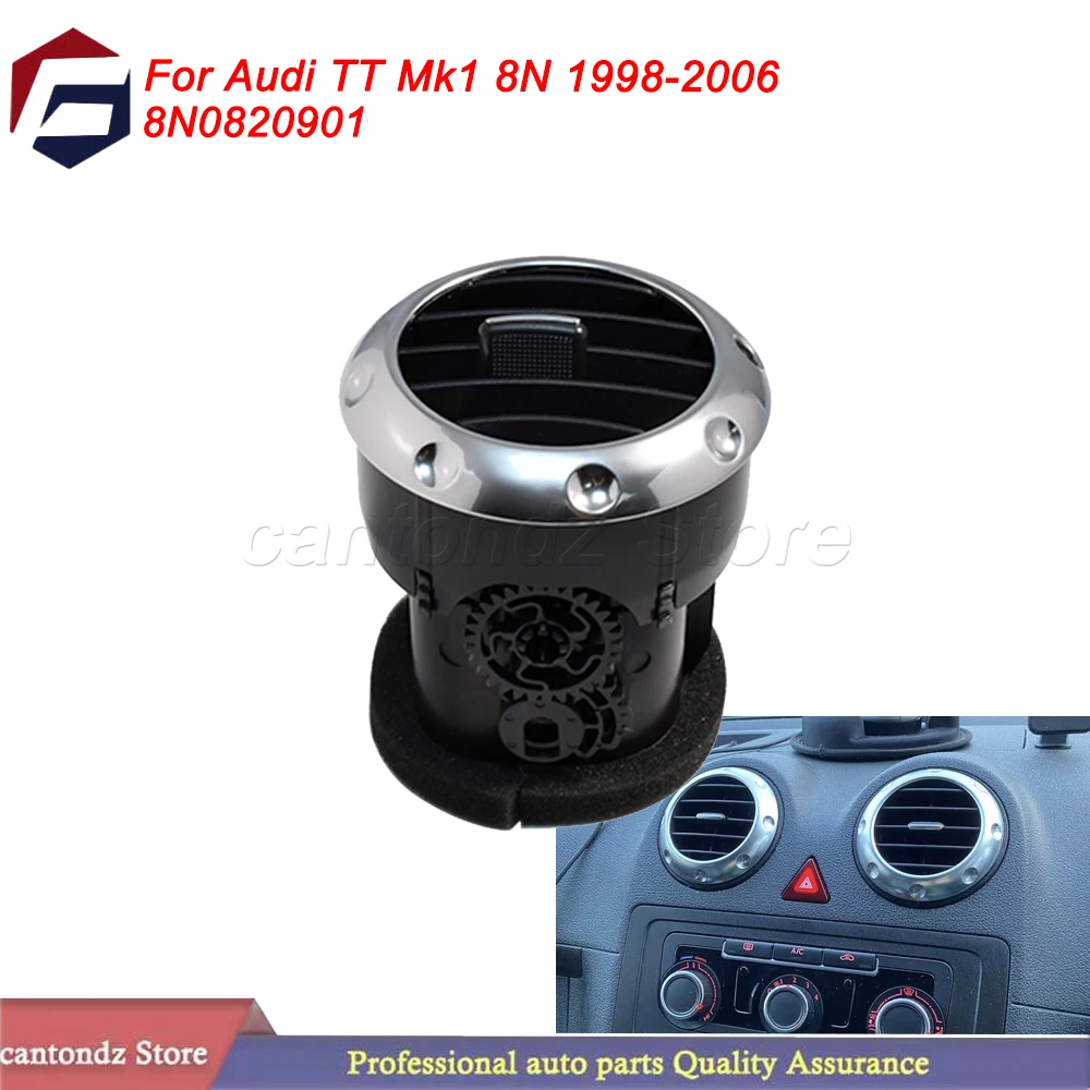 Car Front Dashboard Air Vent Surround Alloy AC Heating Grille Diffuser Center Panel 8N0820901 For Audi TT Mk1 8N 1998-2006