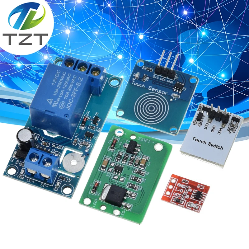 TTP223 12V 1-Channel Touch Relay Module Capacitive Touch Key Switch Sensor Self-Locking/No-Locking HTTM Touch Button For Arduino