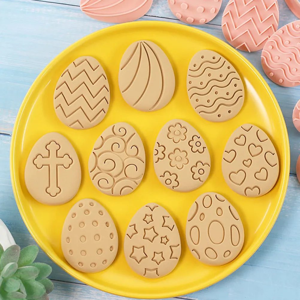 10 Piezas de Cortadores de Galletas de Pascua DIY, Moldes para Galletas con Forma de Huevo, Herramientas para Hornear, Moldes para Chocolate, Moldes para Hornear, Cortadores de Galletas