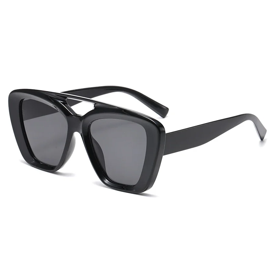 1 قطعة نظارات الموضة النسائية الجديدة الدوبامين عين القط جسر مزدوج تصميم غير منتظم إطار كبير شخصية الهيب هوب مناسبة لداي