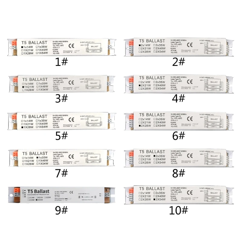 Wide Voltage T5 Electronic Ballast Fluorescent Lamp Ballasts 220-240V Wide Voltage Instant Start Ballasts for Factory B03E